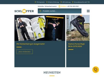 Website von SCHLOFFER ARBEITSSCHUTZ GMBH