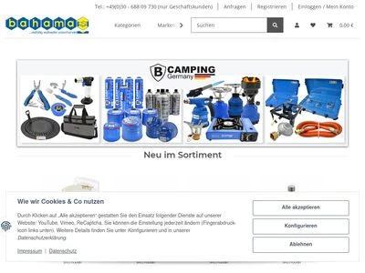 Website von Bahama Warenvertriebs GmbH