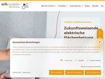 Website von mfh systems GmbH