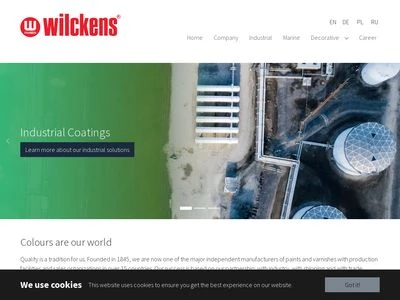 Website von Wilckens Farben GmbH