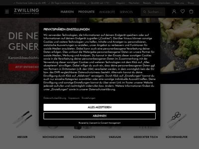 Website von ZWILLING J.A. Henckels Deutschland GmbH