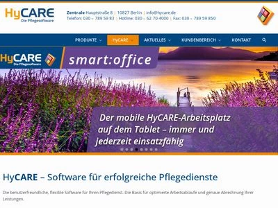 Website von HyCARE GmbH