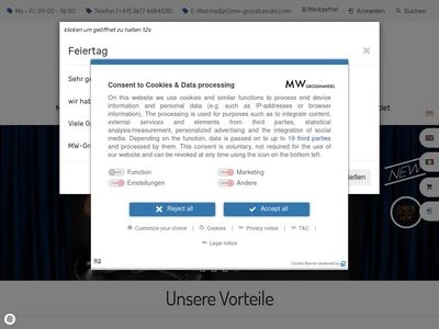 Website von MW - GROSSHANDEL