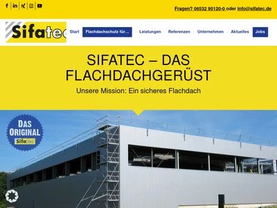 Website von Sifatec GmbH & Co. KG – Gerüst- und Befestigungsmodule