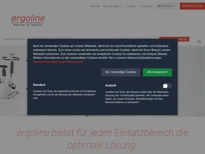 Website von ergoline GmbH