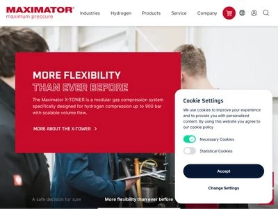 Website von MAXIMATOR GmbH