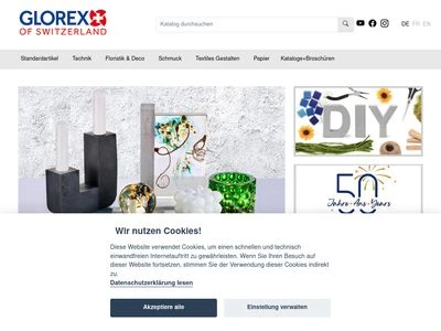 Website von GLOREX GmbH