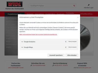 Website von WIDL GmbH