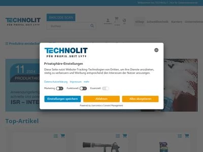 Website von TECHNOLIT GmbH