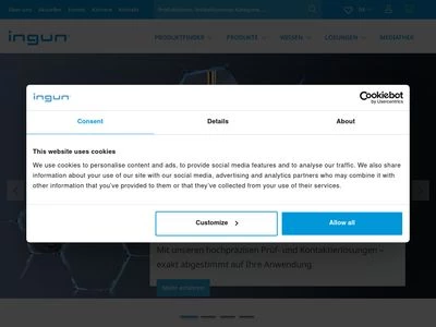 Website von INGUN Prüfmittelbau GmbH