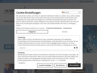 Website von Filter Profitlich Maschinenbau GmbH