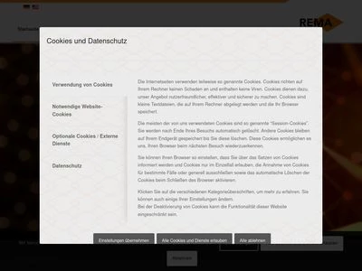 Website von REMA Lipprandt GmbH & Co. KG