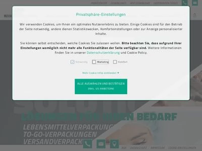 Website von Meier Verpackungen GmbH