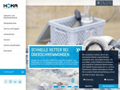 Website von HOMA Pumpenfabrik GmbH