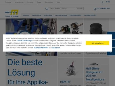 Website von MEGATRON Elektronik GmbH & Co. KG