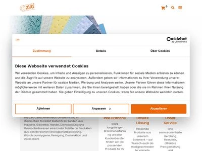 Website von ZVG Zellstoff-Vertriebs-GmbH & Co. KG