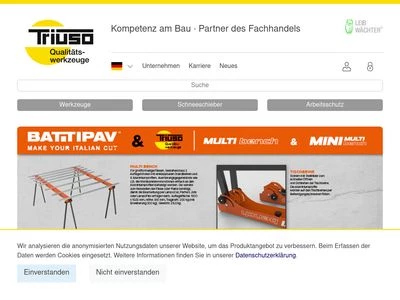 Website von TRIUSO Qualitätswerkzeuge GmbH