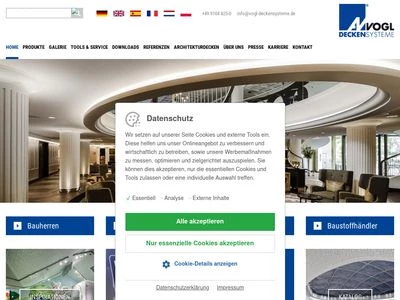 Website von Vogl Deckensysteme GmbH