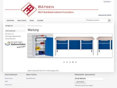 Website von Bätgen Betriebseinrichtungen