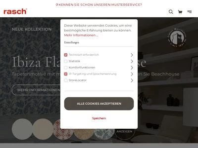 Website von Tapetenfabrik Gebr. Rasch GmbH & Co. KG