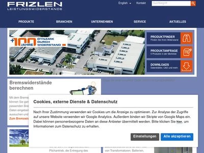 Website von FRIZLEN GmbH u. Co KG.