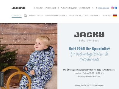 Website von Jacky Baby- und Kindermoden GmbH