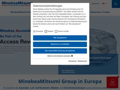 Website von MinebeaMitsumi Technology Center Europe GmbH