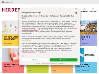 Website von Verlag Herder GmbH