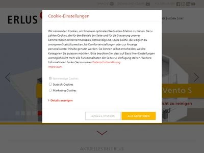 Website von Erlus Aktiengesellschaft